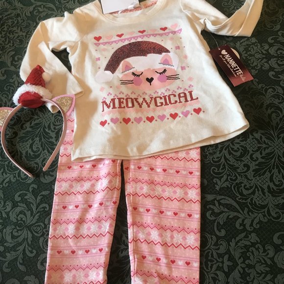 NWt 18m or 2t Nannette santa cat christmas set - Picture 7 of 8